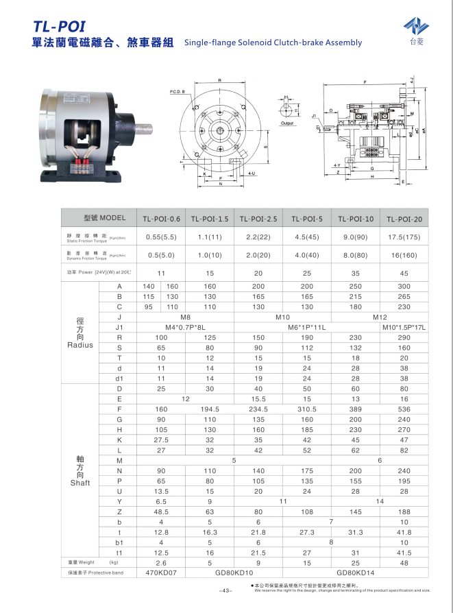 單法蘭剎車(chē)離合配三相異步電機(jī)型號(hào)規(guī)格圖