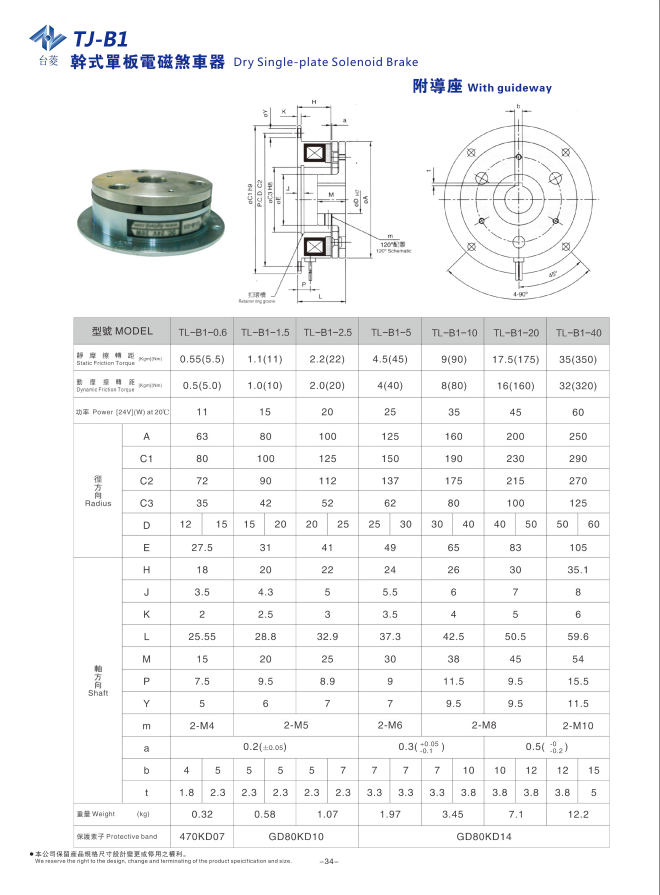 干式單片電磁制動(dòng)器型號(hào)參數(shù)